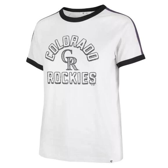 '47 Women's Colorado Rockies White Sweet Heat T-Shirt size S - Picture 1 of 2